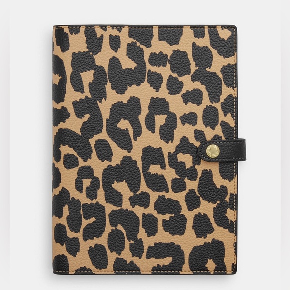 Coach Notebook With Leopard Print NWT Limited in Gold/Leopard
